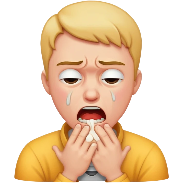 person choking themselves crying and angry emoji