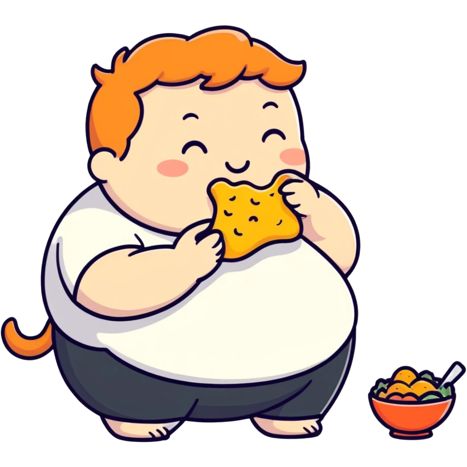Fat ginger eating food emoji