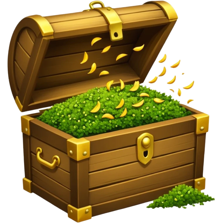 moss treasure chest spilling glowing seeds emoji