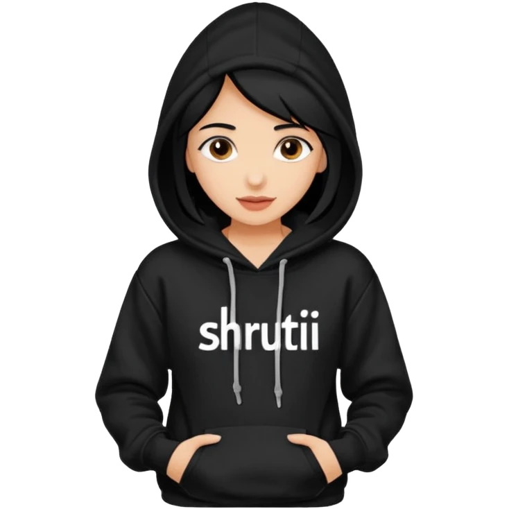 Hoodie with shruti written on it emoji