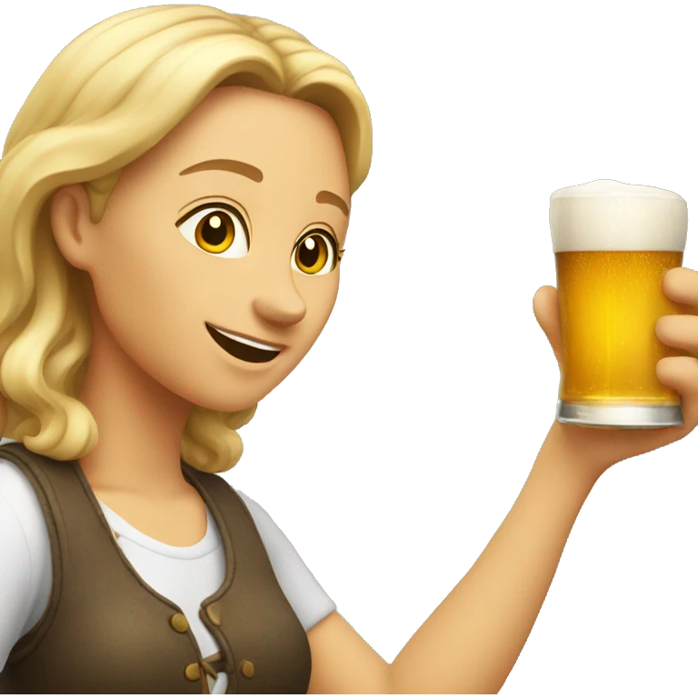Lady pouring a glass of beer emoji