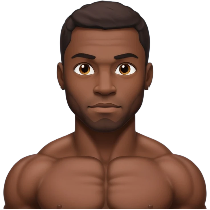 Muscular black man with massive dick emoji