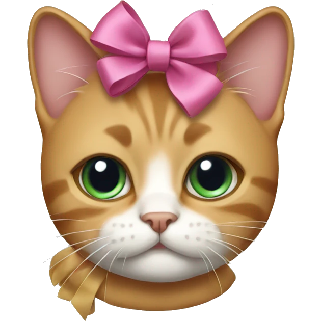 A cat wearing a bow emoji