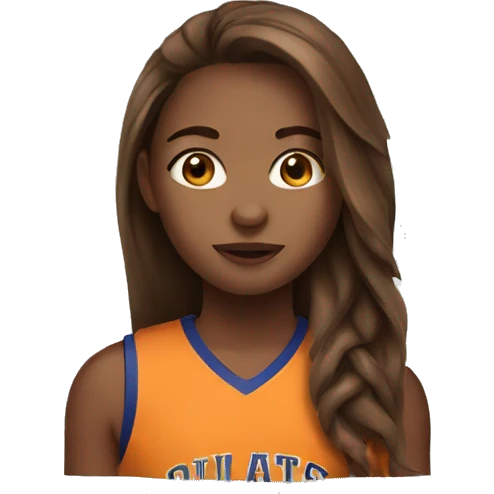 a basketball girl with long brown hair emoji