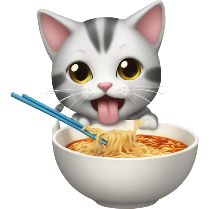 kitten eating ramen emoji