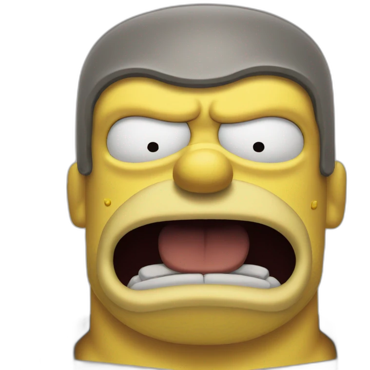 homer simpson having extremely aggressive breakouts emoji