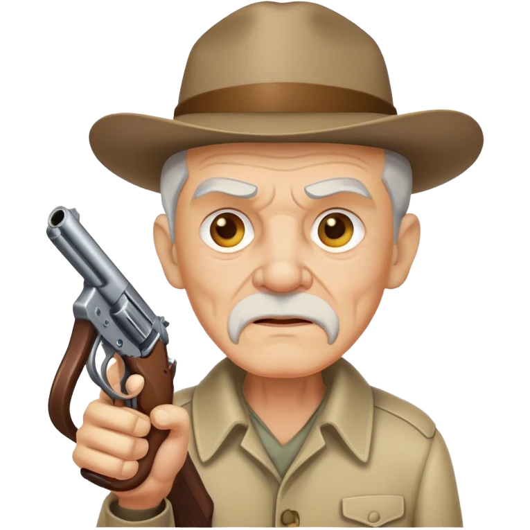 old man with a gun emoji