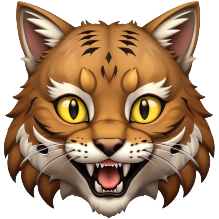 Bobcat with long upper fangs emoji