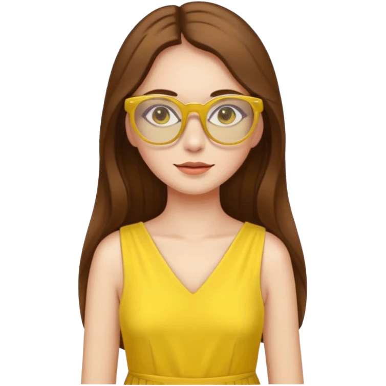 yellow glasses and yellow dressed woman long hair emoji