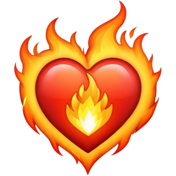 Corazón con fuego emoji