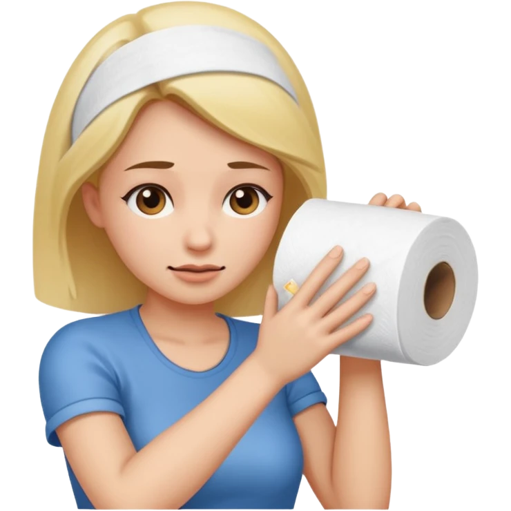 A naked woman is wiping her ass emoji