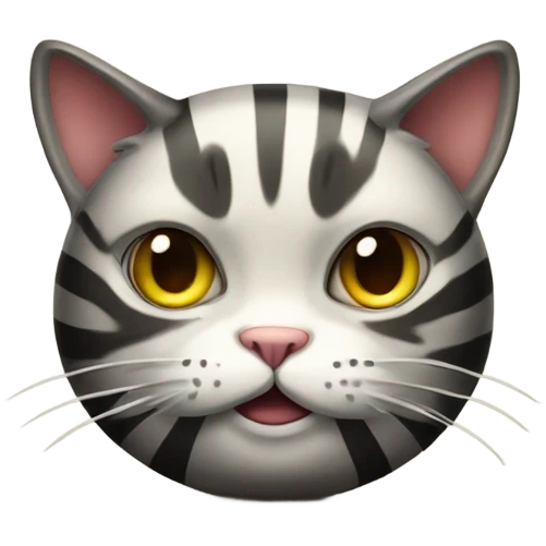 small fat evil looking striped cat emoji