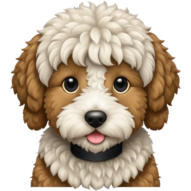 a white and black goldendoodle emoji