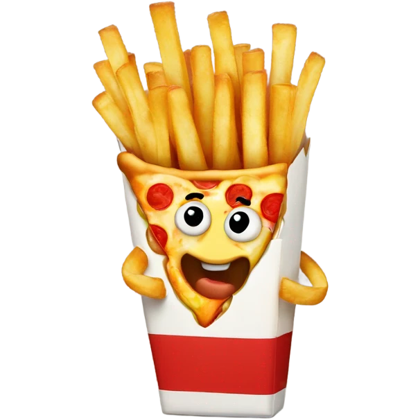 Pizza eating fries emoji