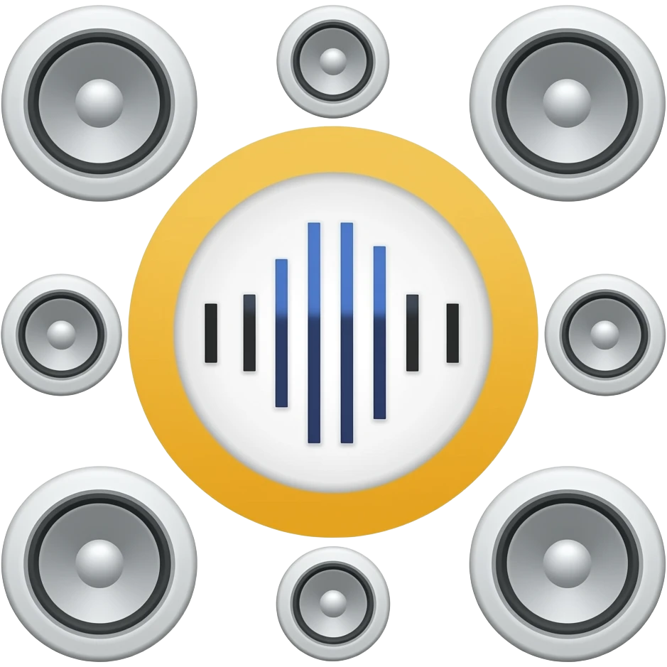 combine sound and realme  in a simple discord style emogi plus speakers at back emoji
