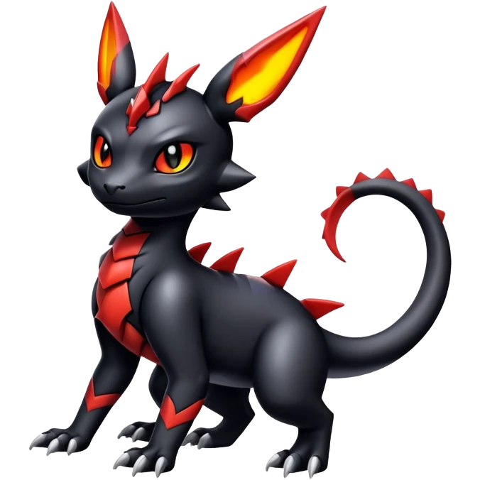 Shiny Badass Gothic Modern Futuristic Cute Guilmon-Umbreon-Salandit-hybrid emoji