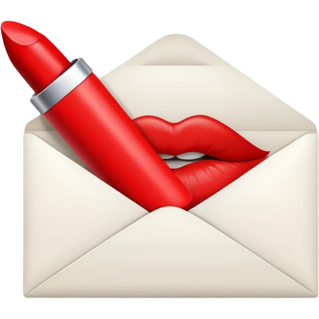 Love letter with lipstick  emoji