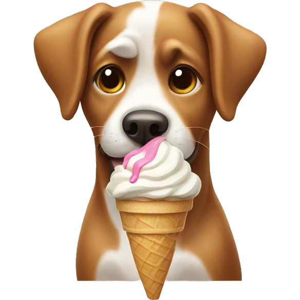 dog with ice cream emoji