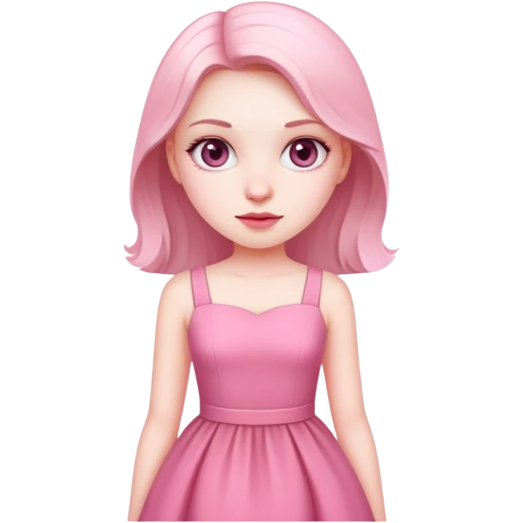 a girl white pink dress emoji