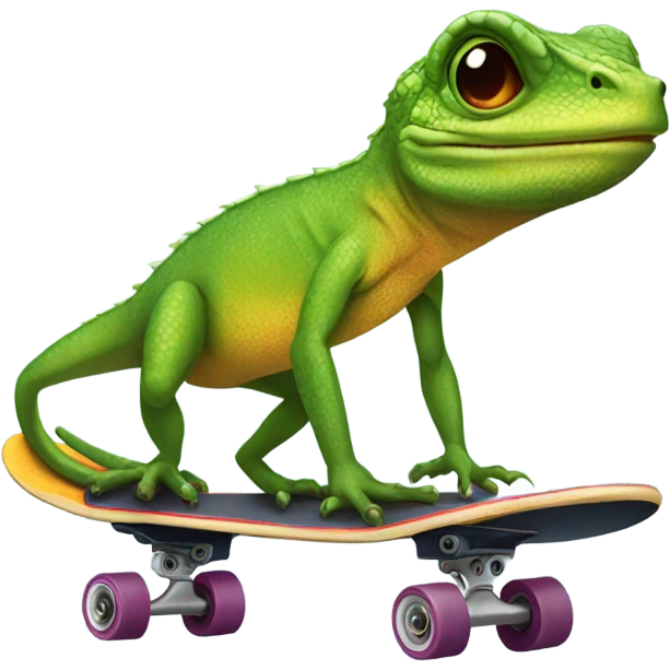 Lizard riding a skateboard  emoji