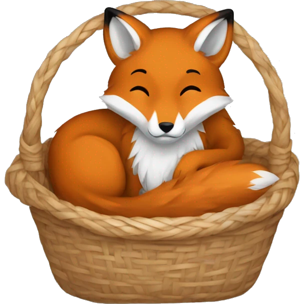 Fox curled up in a basket dark academia emoji
