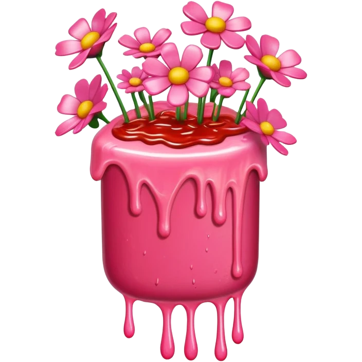 melted pink dripping sauce SPAM MEAT flower bouquet  emoji