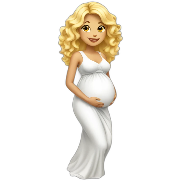 adorable pregnant blond full body women with beach-wave-hair emoji