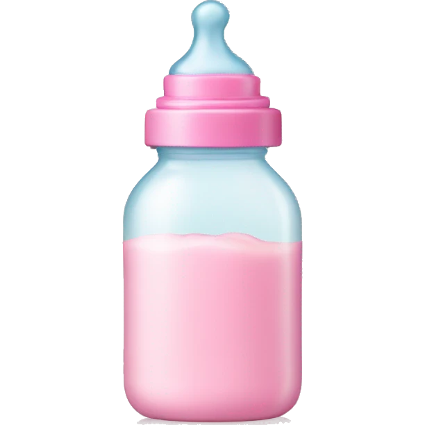 Baby bottle with pastel pink lid emoji