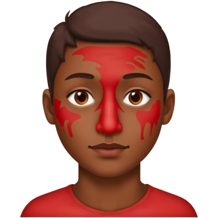 Paint on nose, half body, only nose. emoji