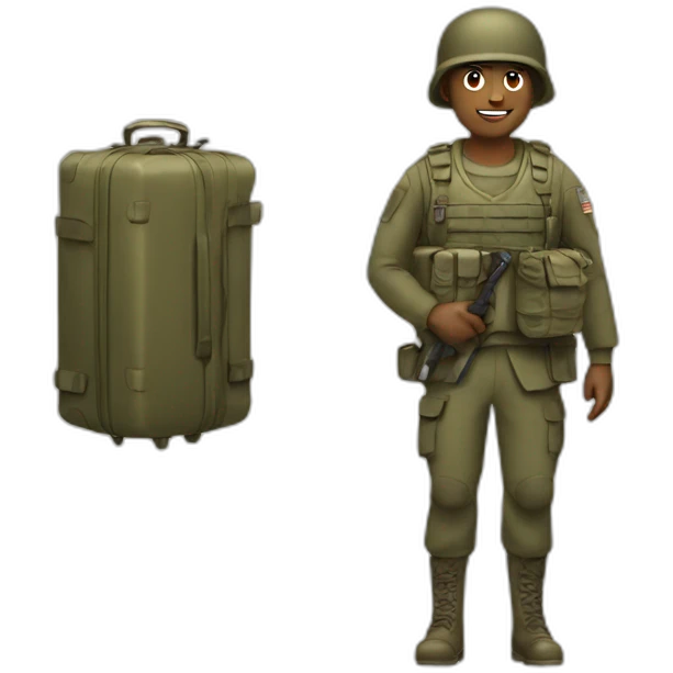 soldier with a luggage emoji