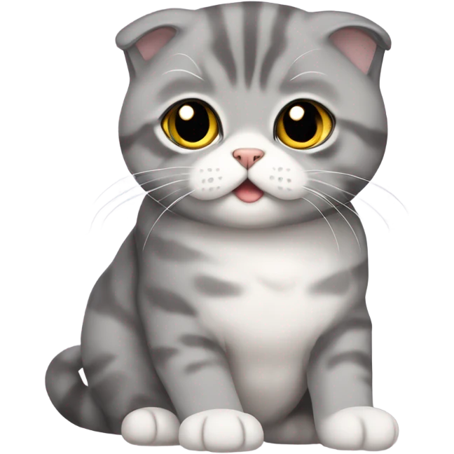 A gray scottish fold cat emoji