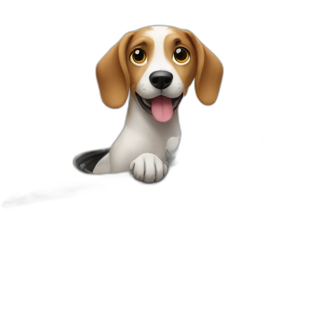A dog with a beak in a car emoji