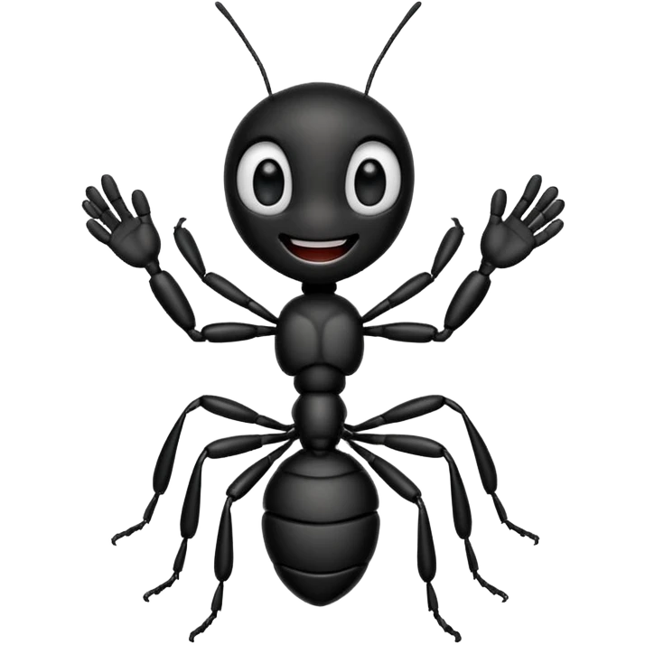 a cartoon ant waving emoji