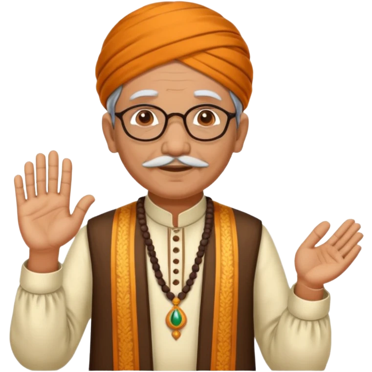old indian male teacher in traditional attire emoji