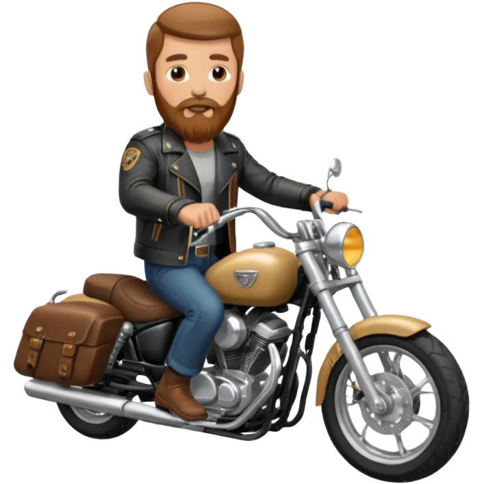 white man with long brown beard who rides a motorcycle emoji