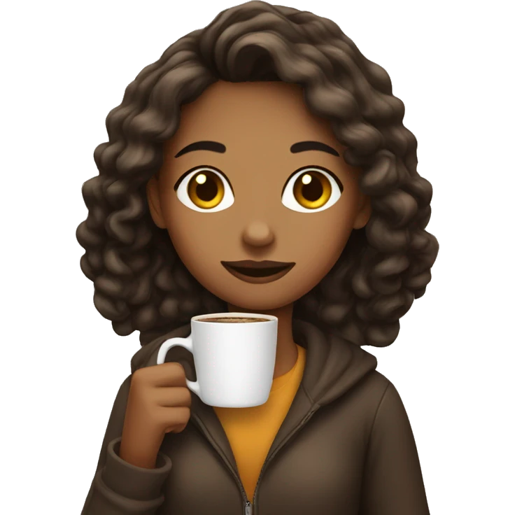 A girl with a coffee  emoji