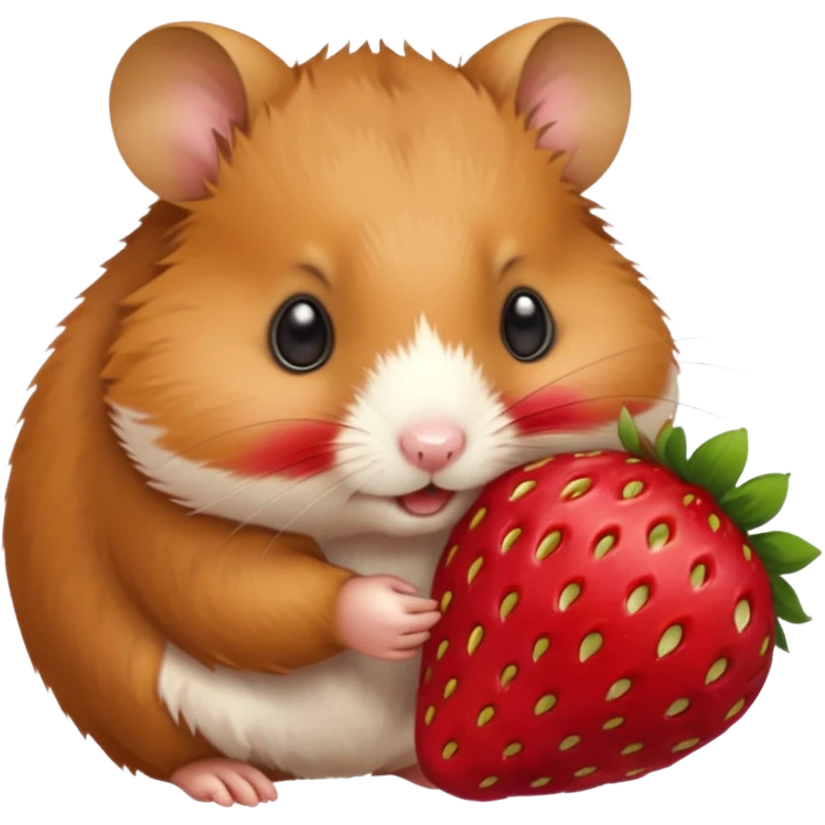 hamster eating strawberries emoji