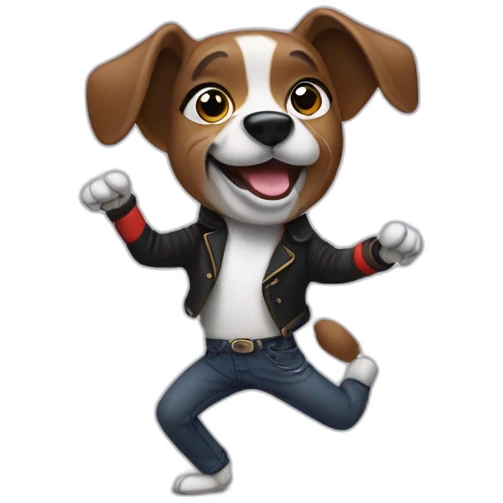Dog dancing like a Michael Jackson emoji