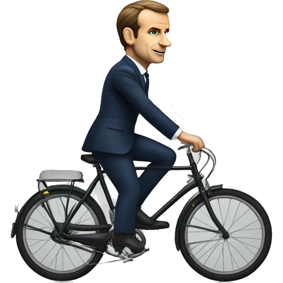 Macron sur un velo emoji