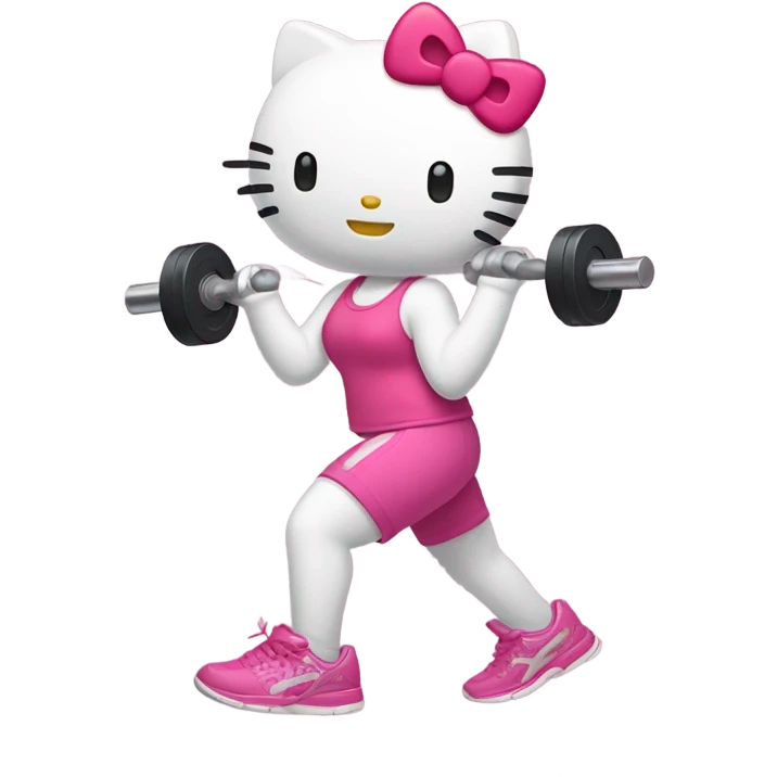 hello kitty in the gym emoji
