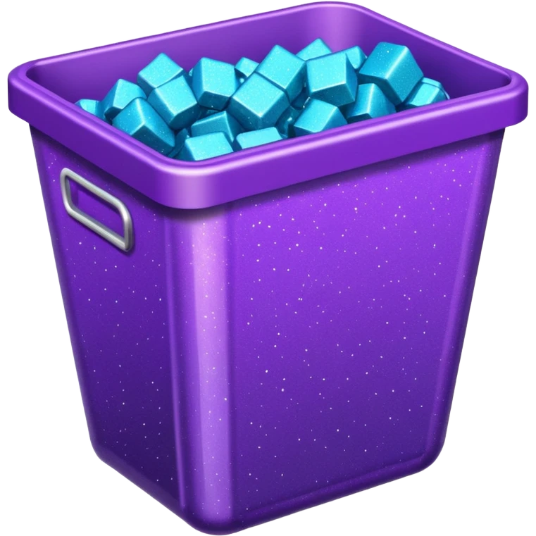 Glitter Purple and Cian  metal rubbish bin office emoji