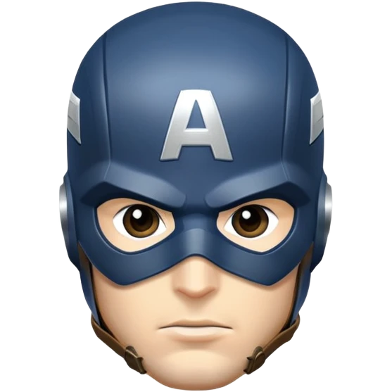 captain america face with black mask  and helmet emoji
