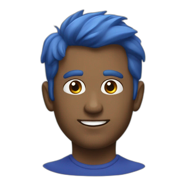 Homme chauve aux yeux bleus emoji