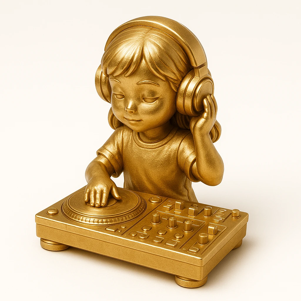 girl playing DJ set emoji