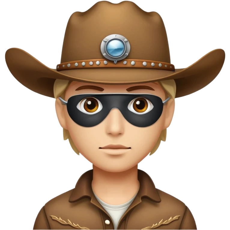 Person wearing a white eye patch and a cowboy hat emoji