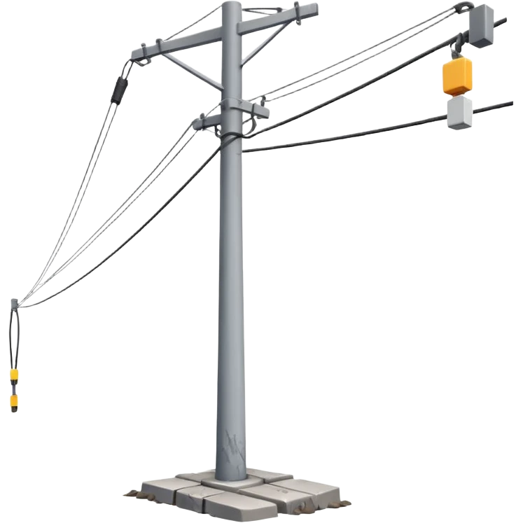 poste eléctrico inclinado con cables caídos emoji