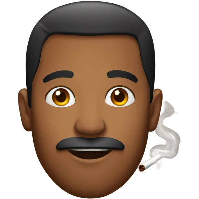 Brown man smoking emoji