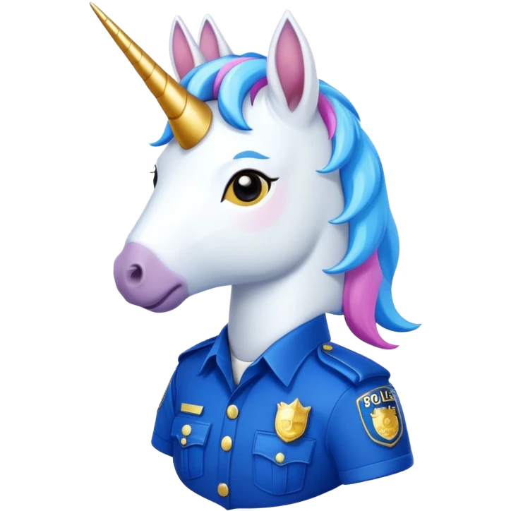 unicorn wearing a police uniform emoji