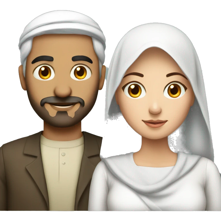 Arab man and Russian woman together  emoji