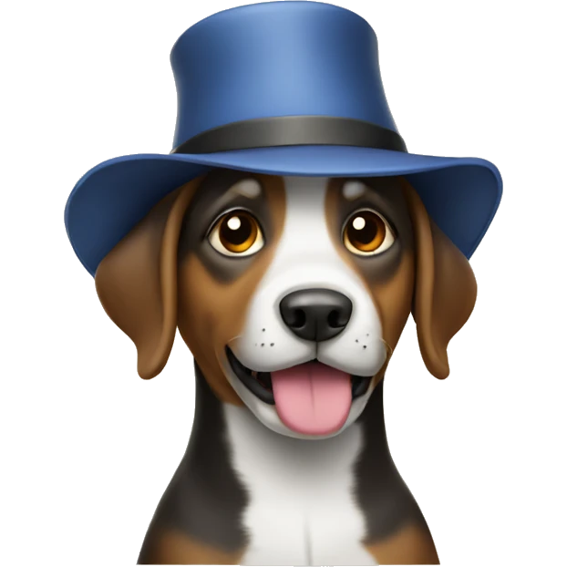 Dog with a hat emoji